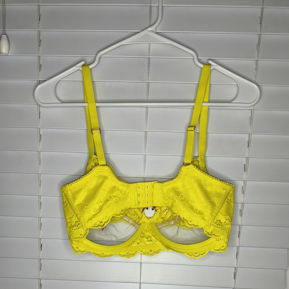 Savage X Fenty Vibrant Yellow Lace Bra - Picture 2 of 6
